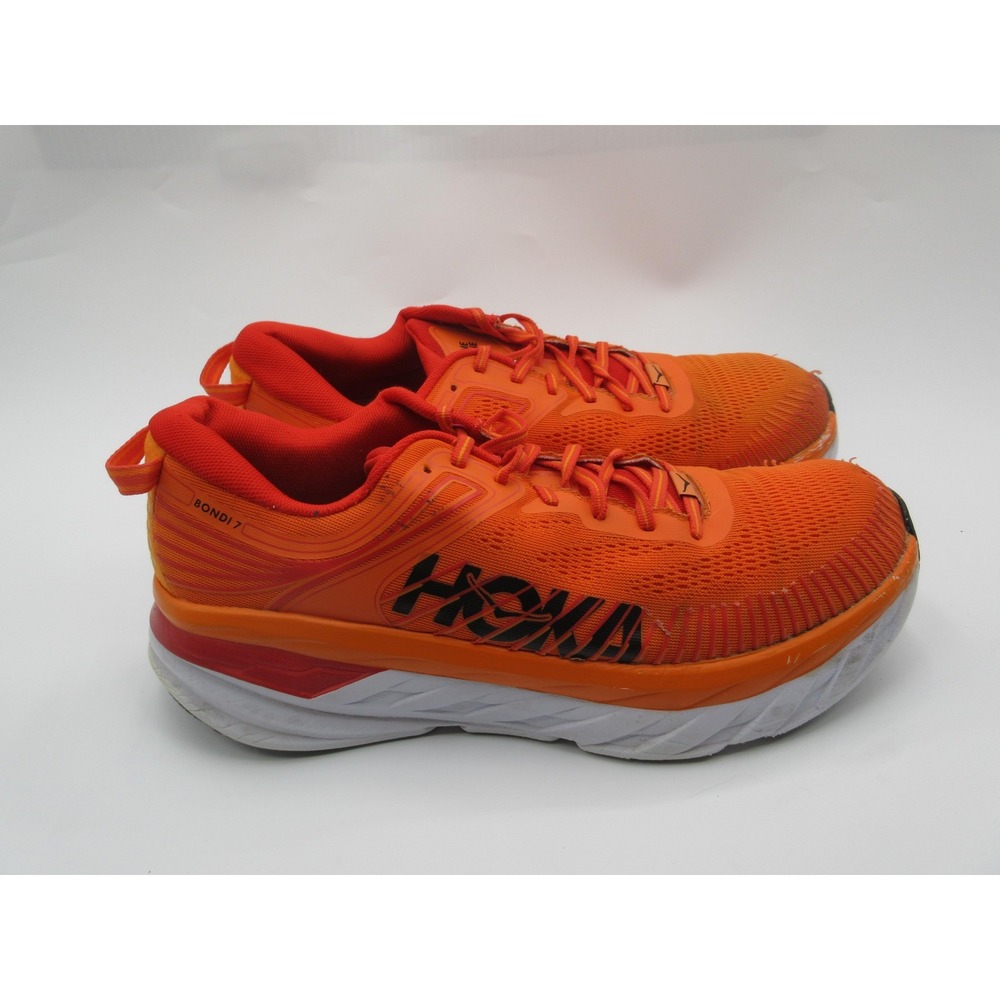 HOKA ONE ONE Bondi 7 Shoes Mens Size 10 Orange Running Max Cushion Road 1110518